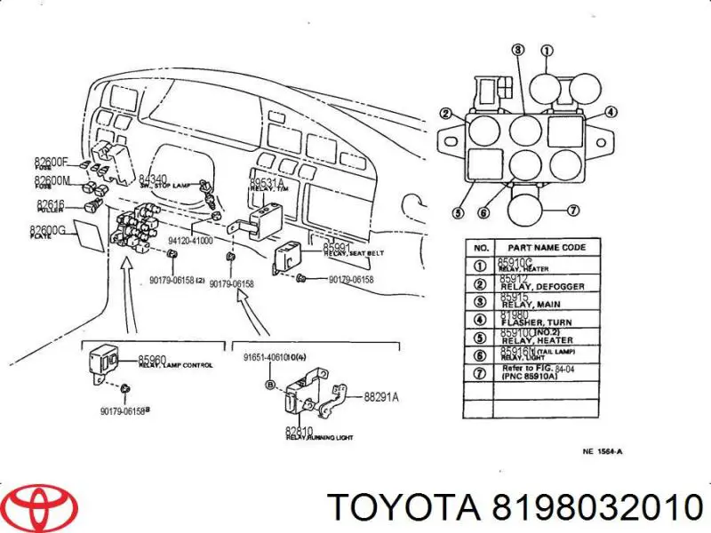 8198032010 Toyota Przekaźnik kierunkowskazów