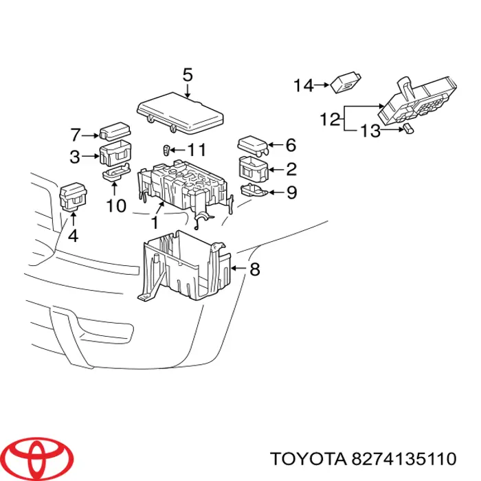 Moduł przekaźnikowy Toyota 8274135110 cena, od 156,64 USD