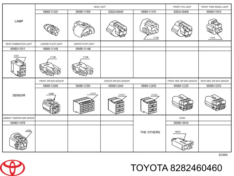 8282460460 Toyota Wtyczka lampy przeciwmgielnej