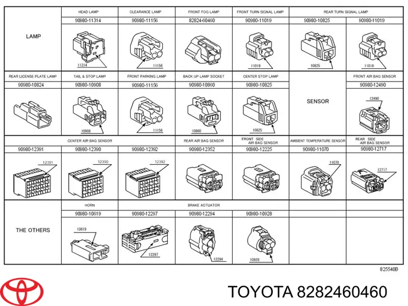 Wtyczka lampy przeciwmgielnej Toyota 8282460460 cena, od 10,83 USD