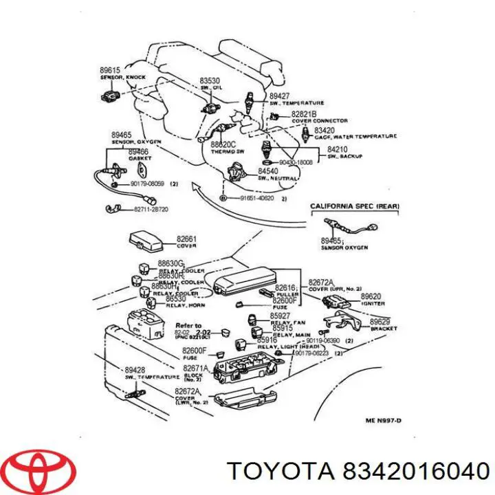 Czujnik temperatury płynu chłodzącego Toyota 8342016040 cena, od 7,71 USD