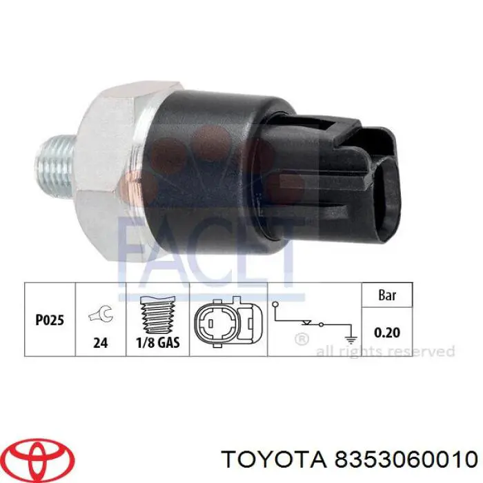 Czujnik ciśnienia oleju Toyota 8353060010 cena, od 7,71 USD