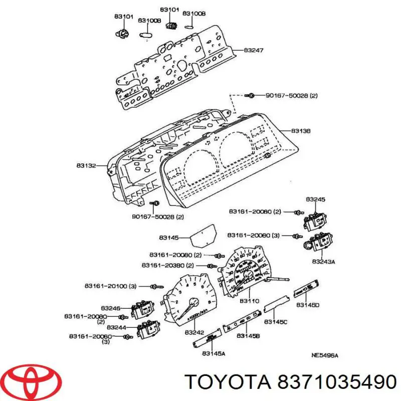 Linka prędkościomierza do Toyota 4 Runner  N130