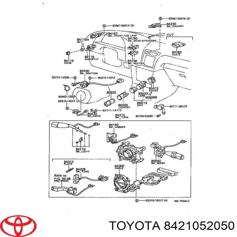 8421052050 Toyota Czujnik włączania światła cofania