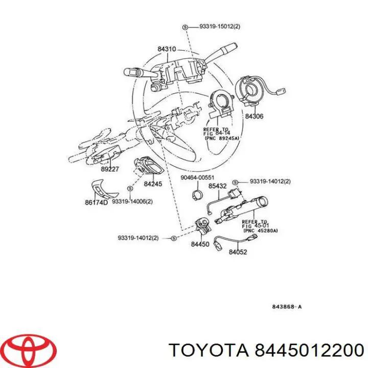 Kostka stacyjki zapłonowej Toyota 8445012200 cena, od 23,98 USD