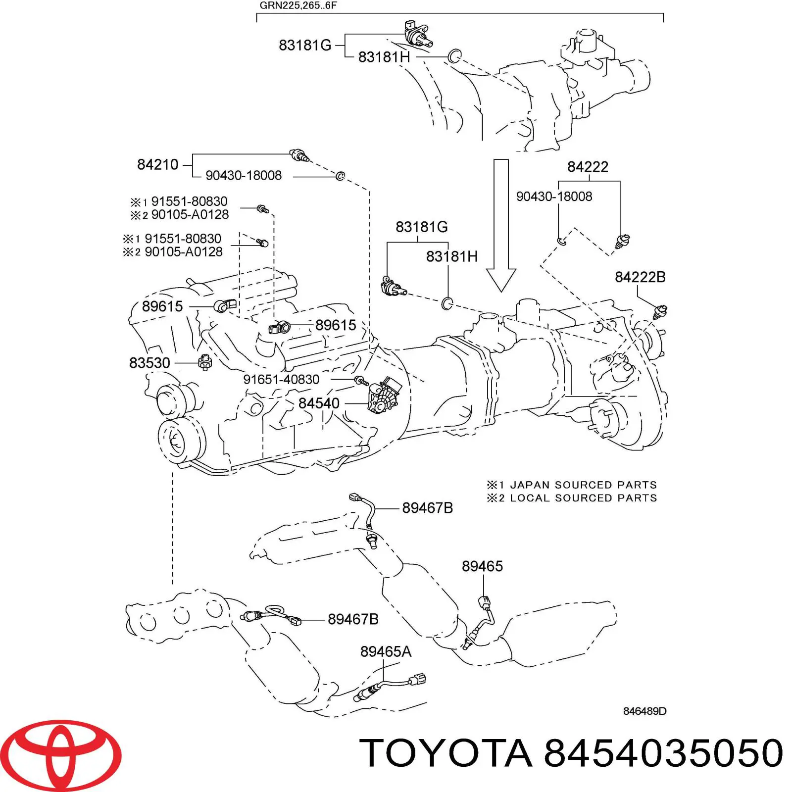 8454035050 Toyota Czujnik biegu jałowego