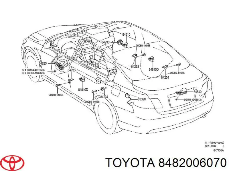 8482006070 Toyota panel przyciskowy sterowania podnośnikiem szyby przedni lewy