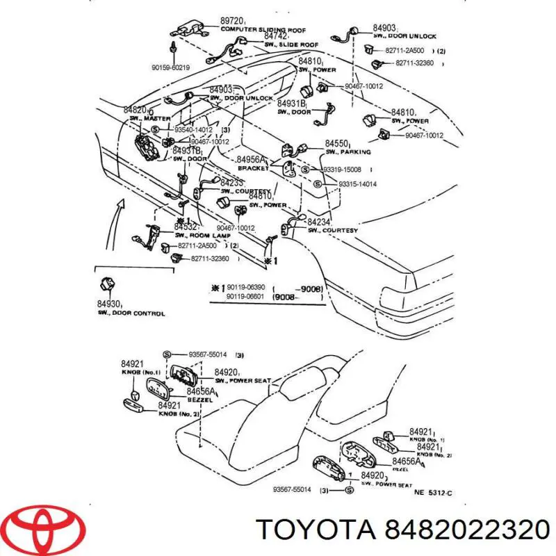 Mechanizm podnoszenia szyby drzwi przednich lewych Toyota 8482022320 cena, od 829,10 USD