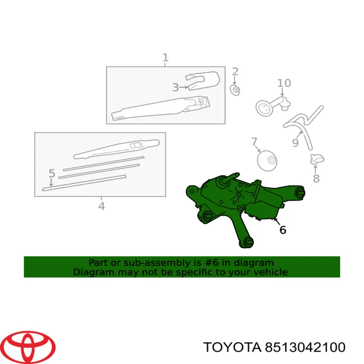 Silniczek wycieraczki tylnej szyby Toyota RAV4 V SUV (A5,H5) (2018 - 2025) cena, od 106,06 USD