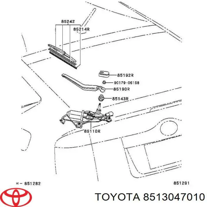 8513047010 Toyota silniczek wycieraczki tylnej szyby