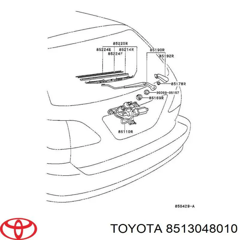 Silniczek wycieraczki tylnej szyby Lexus RX 300 SUV (MCU1) (1998 - 2003) cena, od 95,80 USD