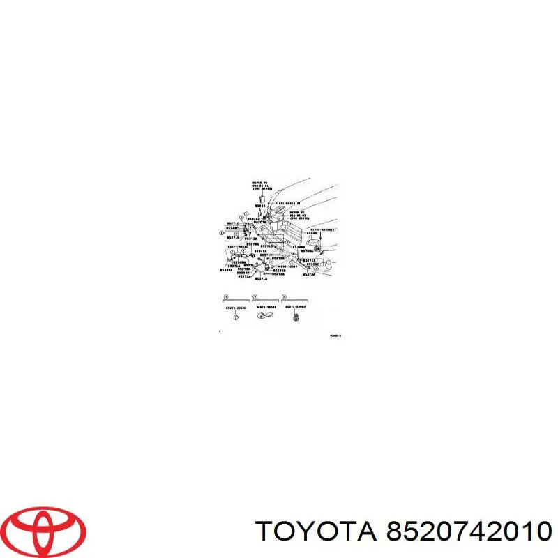 8520742010 Toyota Dysza teleskopowa spryskiwacza reflektorów
