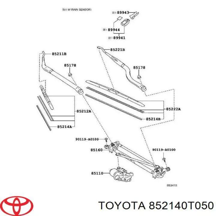 852140T050 Toyota Gumka pióra wycieraczki szyby kierowcy