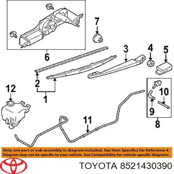 Gumka pióra wycieraczki szyby pasażera Toyota 8521430390 cena, od 14,35 USD