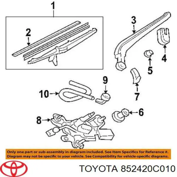 852420C010 Toyota Pióro wycieraczki szyby tylnej