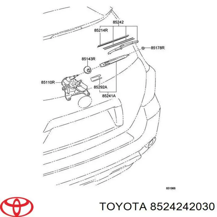 8524242030 Toyota Pióro wycieraczki szyby tylnej