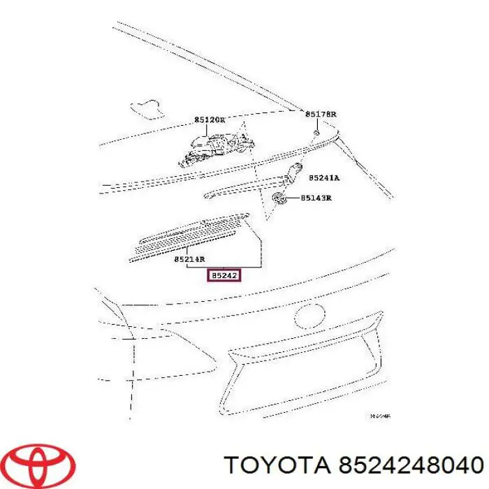 8524248040 Toyota pióro wycieraczki szyby tylnej