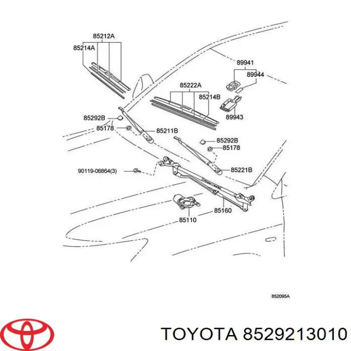 Do koszyka 8529213010 Toyota Zaślepka nakrętki mocowania ramienia przedniej wycieraczki