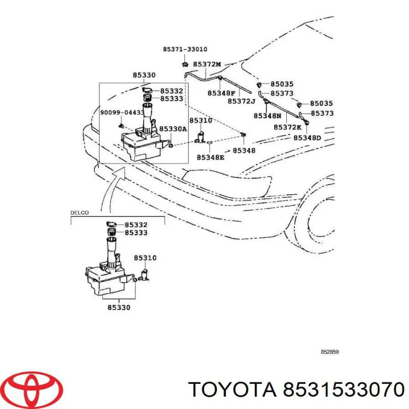 Zbiorniczek spryskiwacza szyb Toyota Camry III sedana (V10) (1991 - 1996) cena, od 226,17 USD