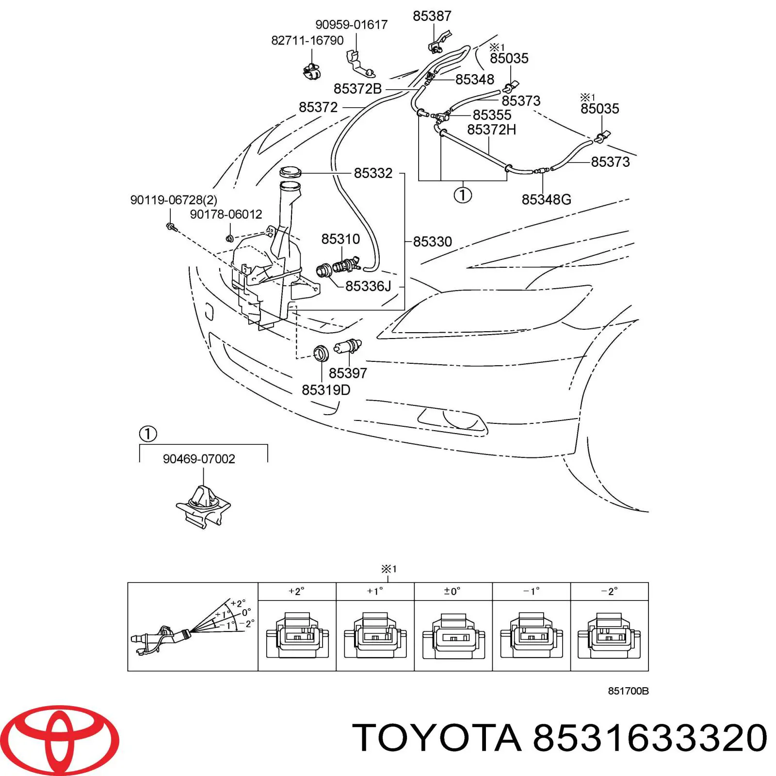 Korek zbiornika spryskiwacza do Toyota Camry VI V40