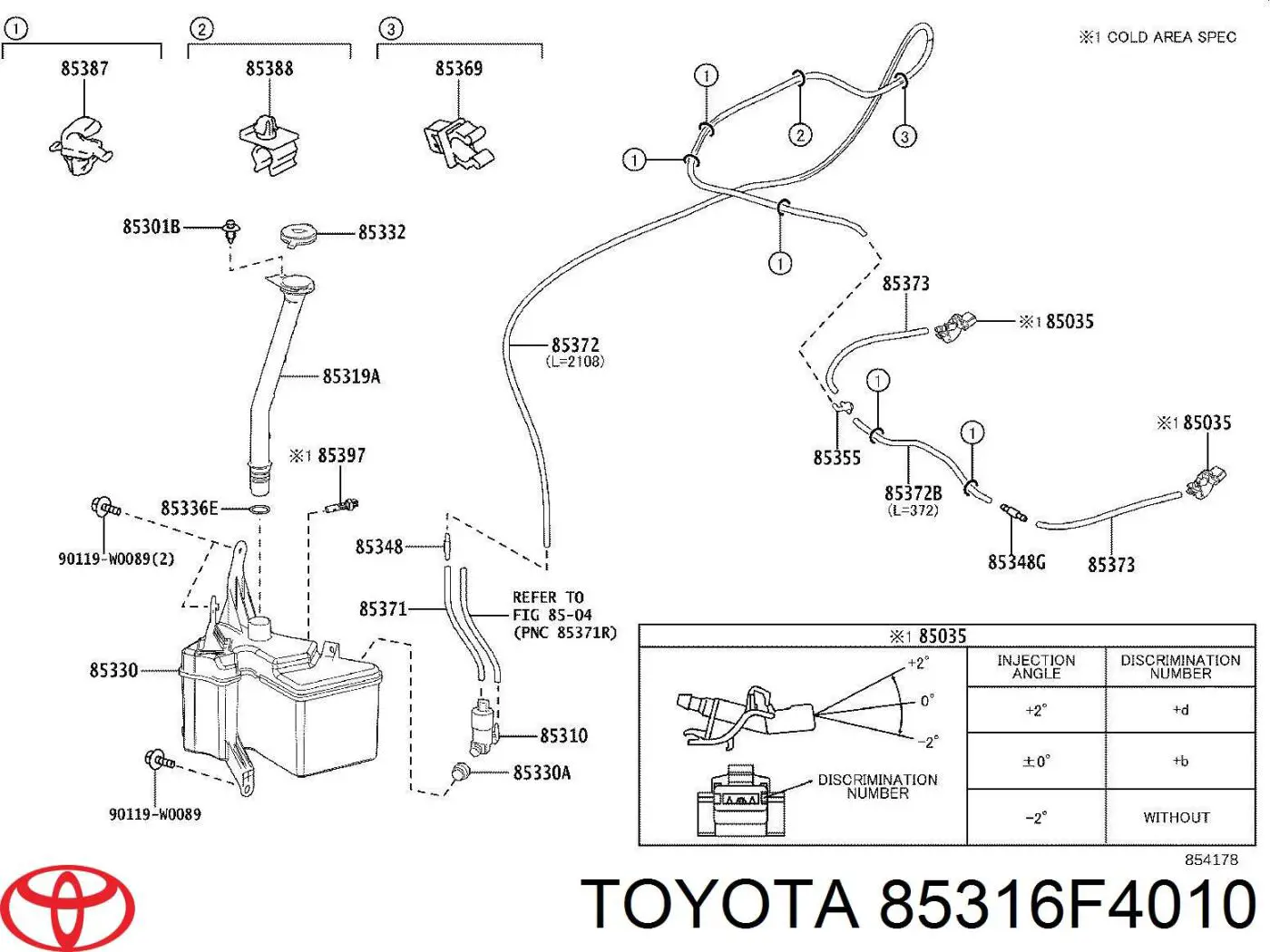85316F4010 Toyota Korek zbiornika spryskiwacza