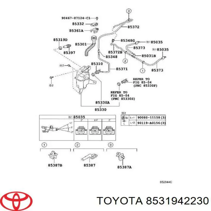 Wlew zbiornika spryskiwaczy Toyota RAV4 3 (A3)