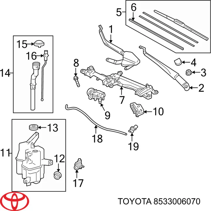 Do koszyka 6E5Z17618A Ford Pompka spryskiwacza szyby przedniej