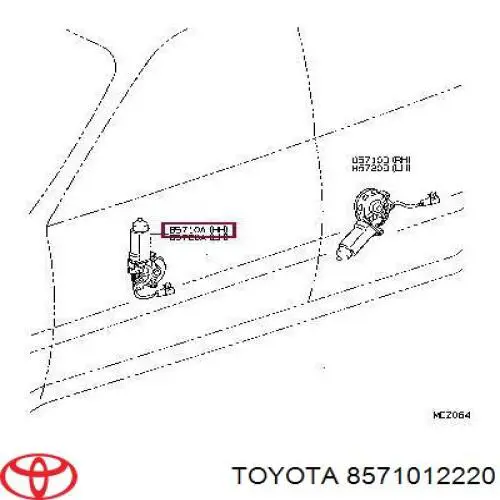 Silniczek podnośnika szyby drzwi przednich prawych Toyota 8571012220 cena, od 78,32 USD