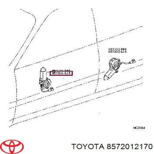 Silniczek podnośnika szyby drzwi przednich lewych Toyota 8572012170 cena, od 69,81 USD
