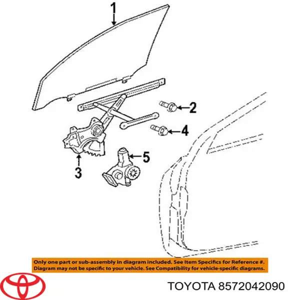 8572042090 Toyota silniczek podnośnika szyby drzwi przednich lewych