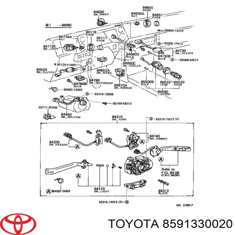 Rezystor wentylatora nagrzewnicy (ogrzewacza kabiny) Toyota Avensis I sedana (T22) (1997 - 2003) cena, od 26,32 USD