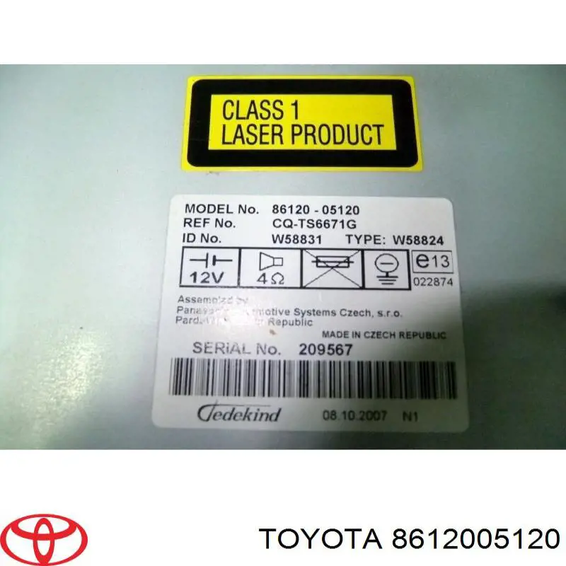 Radioodtwarzacz (radio AM/FM) Toyota 8612005120 cena, od 98,75 USD
