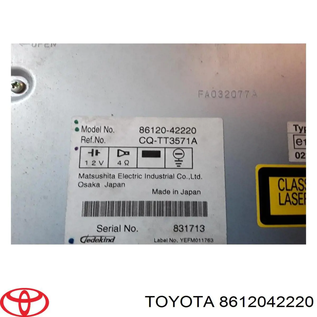 8612042220 Toyota radioodtwarzacz (radio am/fm)