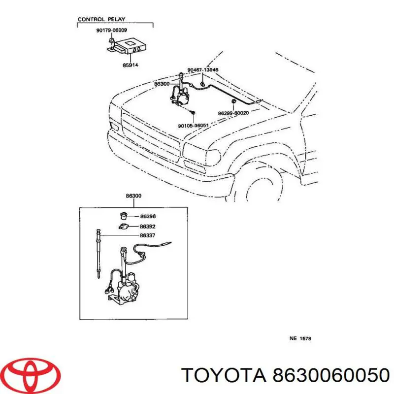 Antena do Toyota Land Cruiser 80 J8