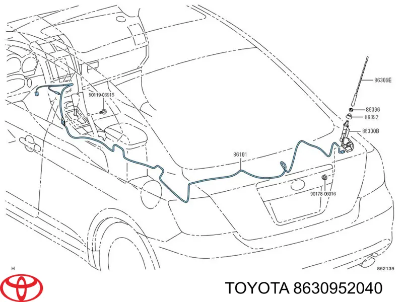 8630952040 Toyota Pręt anteny