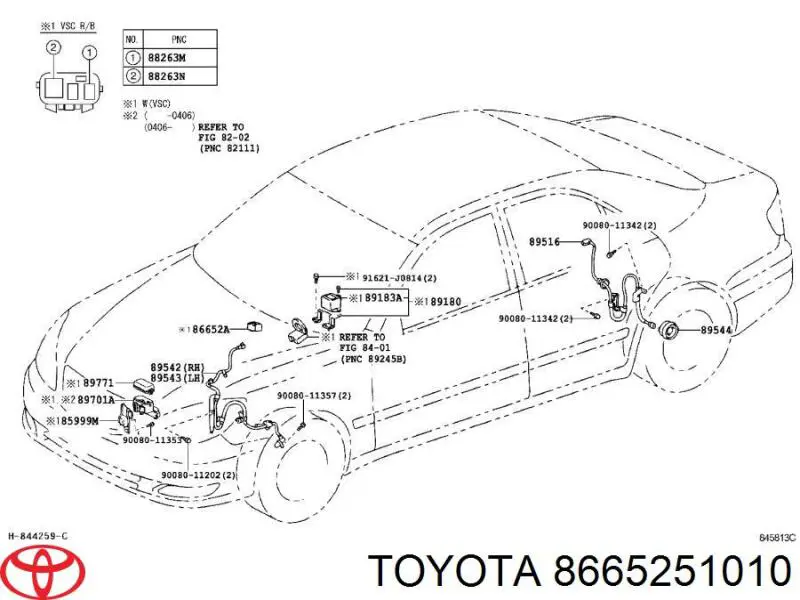  Toyota 8665251010 cena, od 45,97 USD
