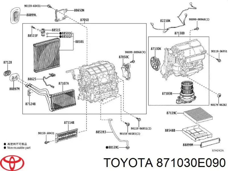 Silniczek wentylatora nagrzewnicy (ogrzewacza wnętrza) Toyota 871030E090 cena, od 59,61 USD