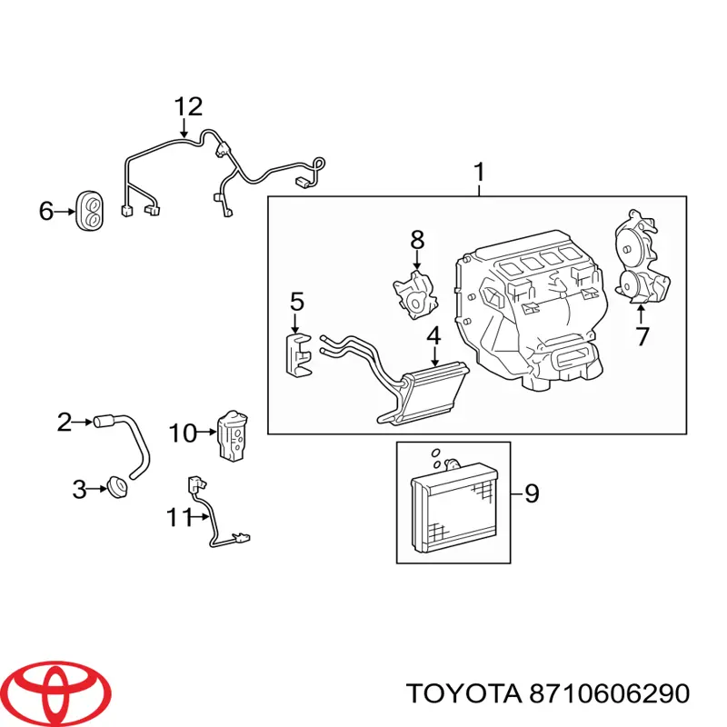 8710606290 Toyota Silniczek klapy nagrzewnicy