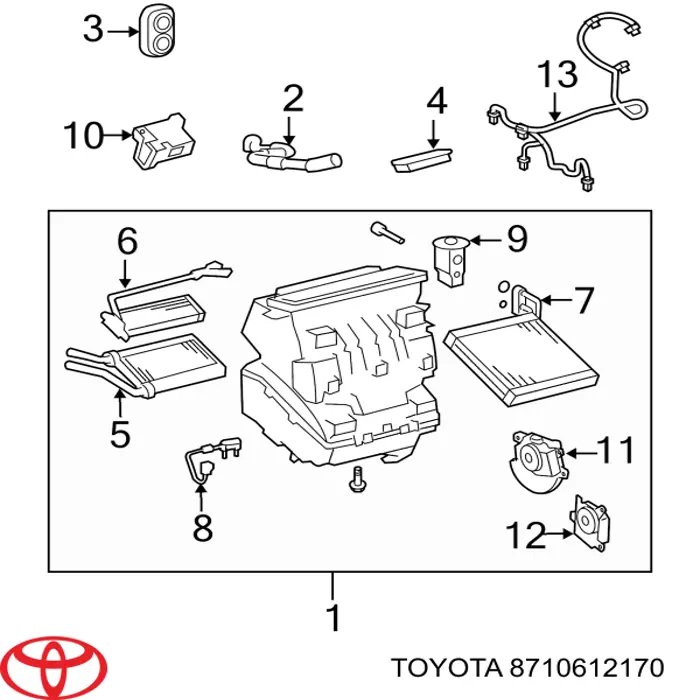 8710612170 Toyota Silniczek klapy nagrzewnicy