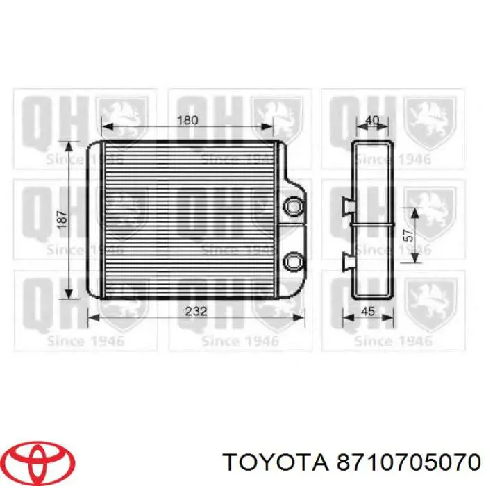 8710705070 Toyota Chłodnica nagrzewnicy (ogrzewacza)