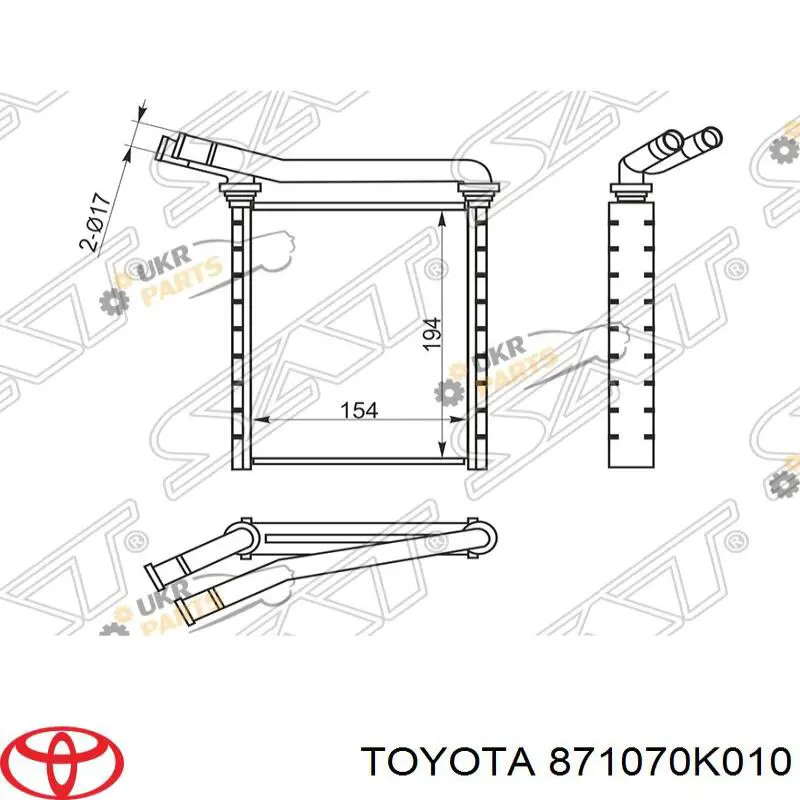 Chłodnica nagrzewnicy (ogrzewacza) Toyota Hilux ulec poprawie (KUN25) (2005 - 2015) cena, od 56,41 USD