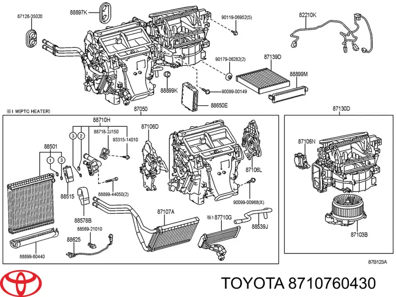 8710760430 Toyota Chłodnica nagrzewnicy (ogrzewacza)