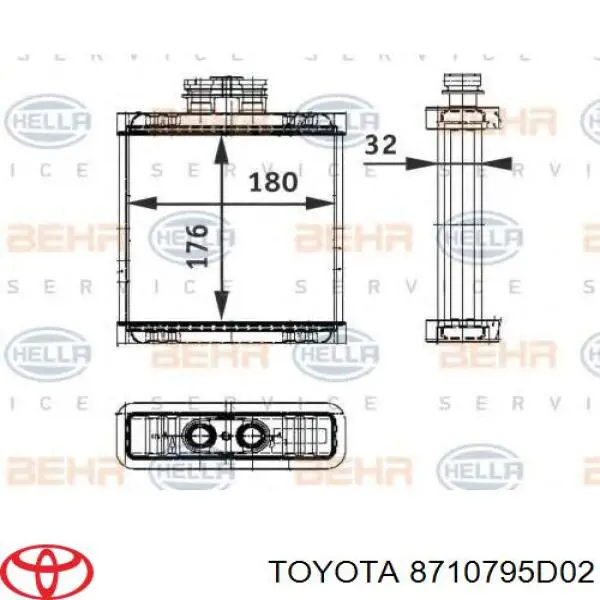 Chłodnica nagrzewnicy (ogrzewacza) Toyota Previa minivan (TCR1, TCR2) (1990 - 2000) cena, od 91,75 USD