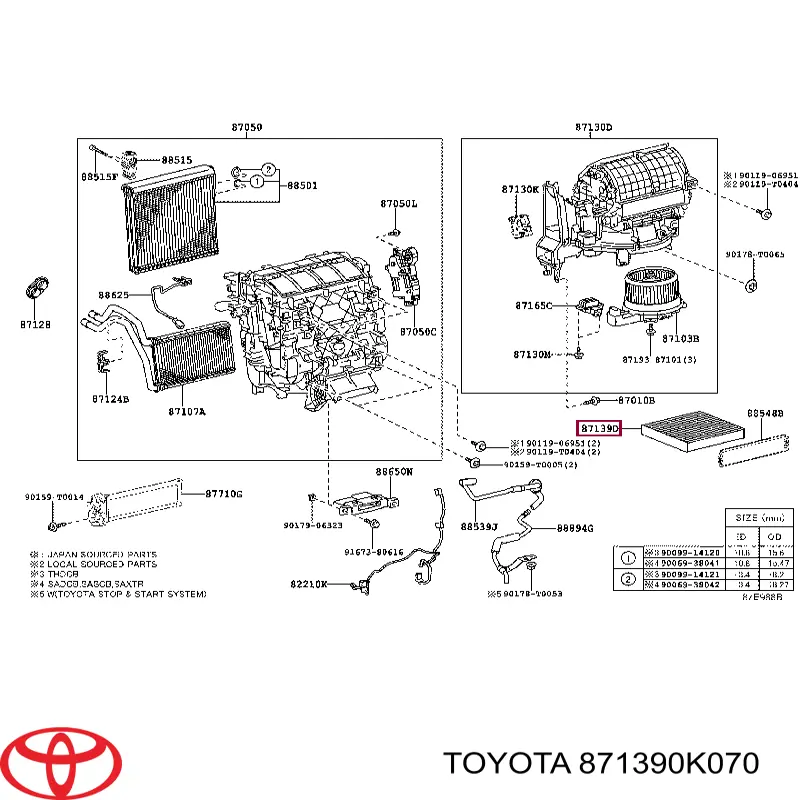 Filtr kabiny Toyota 871390K070 cena, od 9,81 USD