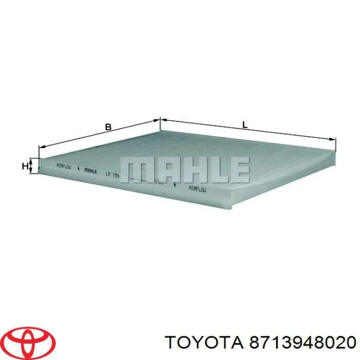 Filtr kabiny Toyota 8713948020 cena, od 8,29 USD