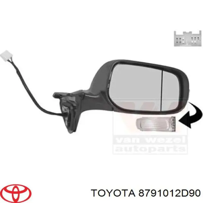 Lusterko wsteczne prawe Toyota 8790102180 cena, od 111,12 USD