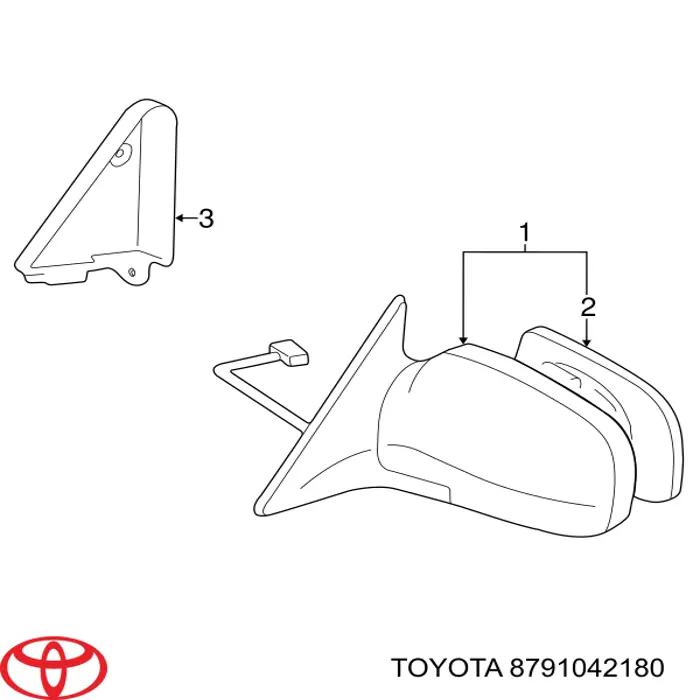 Lusterko wsteczne prawe Toyota RAV4 I SUV (XA) (1994 - 2000) cena, od 138,57 USD