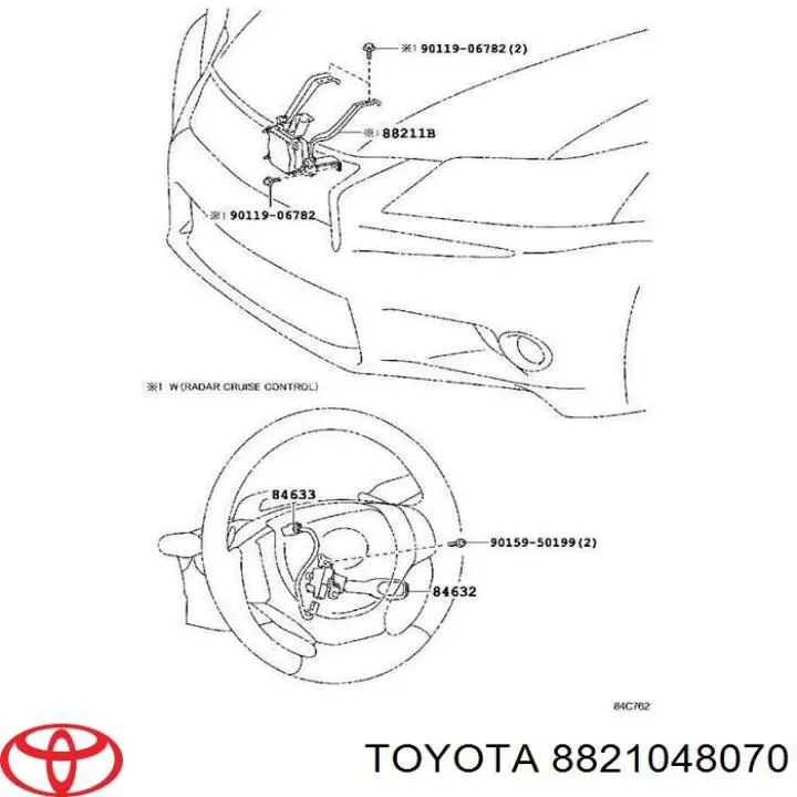 Czujnik Radarowy odległości Toyota 8821048070 cena, od 336,03 USD