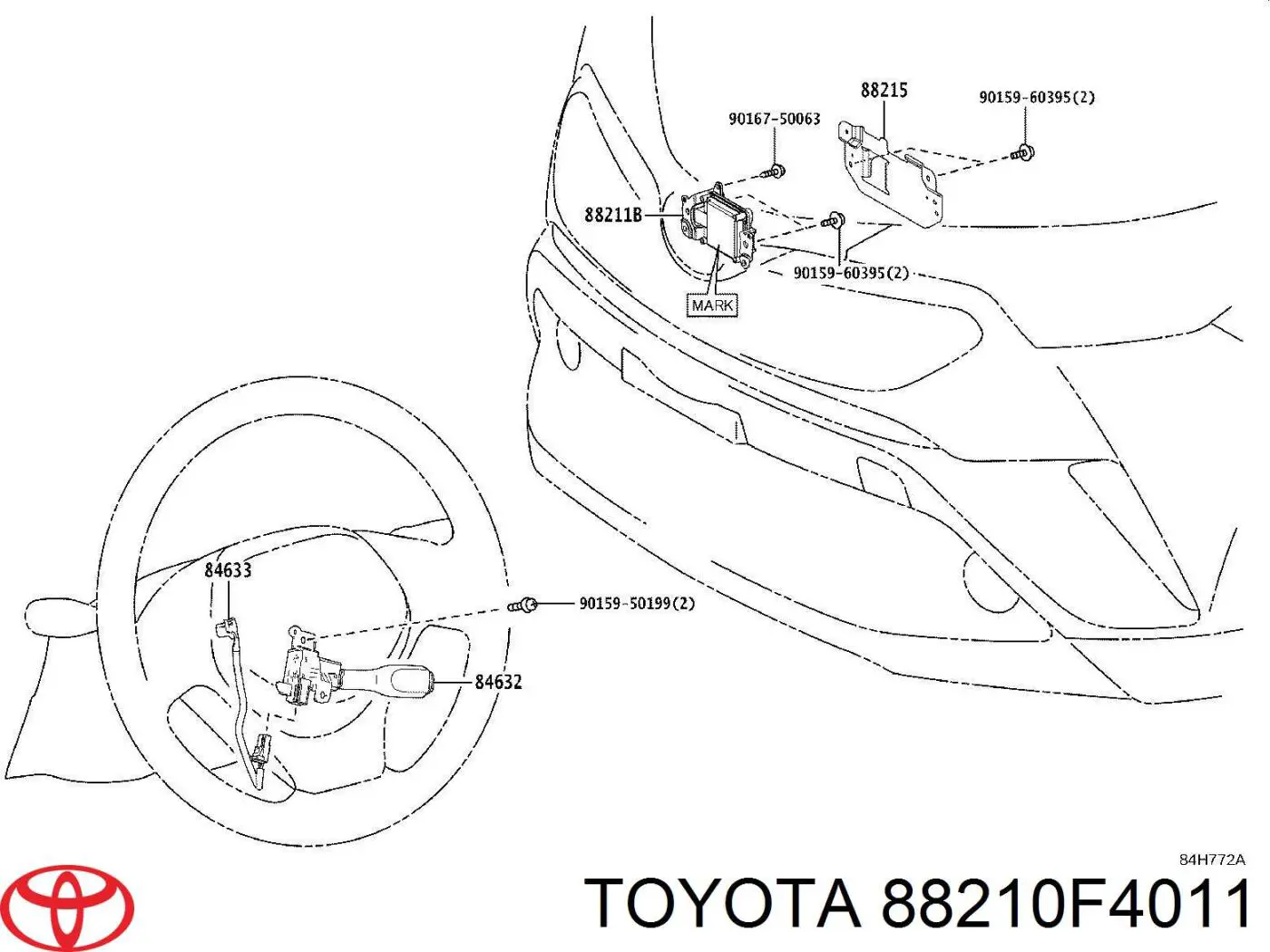 Czujnik Radarowy odległości Toyota 88210F4011 cena, od 214,52 USD