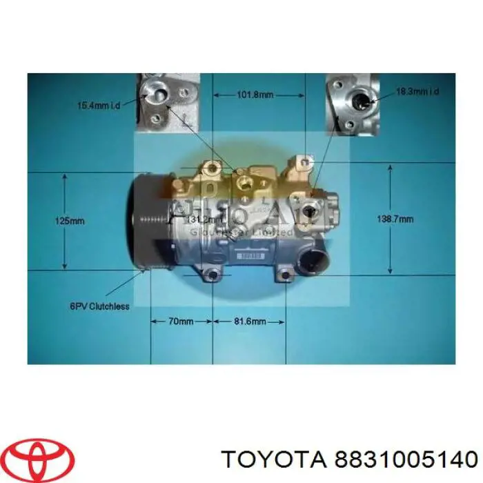 Sprężarka klimatyzacji Toyota 8831005140 cena, od 213,67 USD